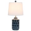 Lalia Home Moroccan Table Lamp with Fabric White Shade, Blue LHT-5034-BL